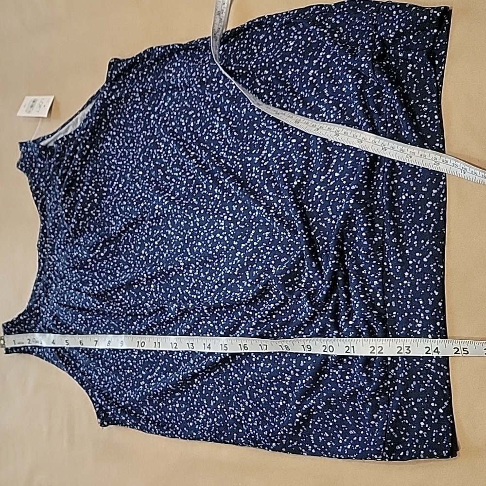 LOFT Size XS Blue & White Speckled Sleeveless Blouse, NEW with Tag - Picture 9 of 14